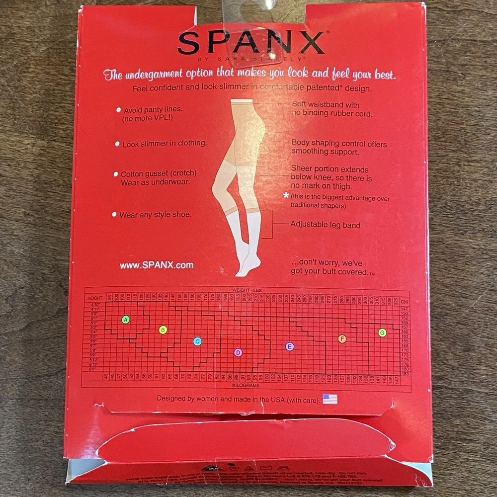 SPANX FOOTLESS BODY SHAPING PANTYHOSE SLIMS TUMMY THIGHS‎ & REAR NUDE COLOR SZ E